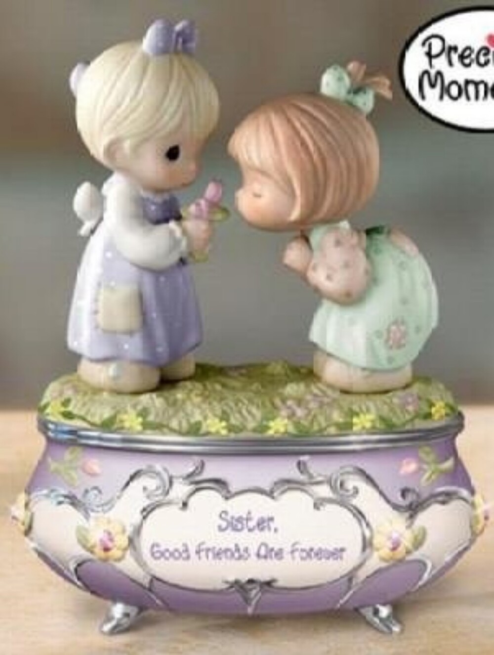 New- Precious Moments Sisters Music Box RARE VINTAGE
